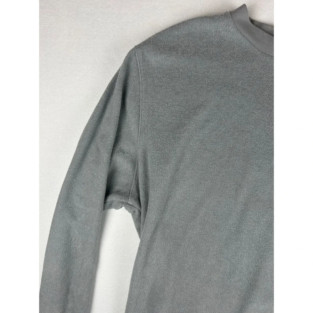 Adidas Sweatshirt Men's L Gray Fleece Terry Crew Neck Long Sleeve Pullover Logo‎